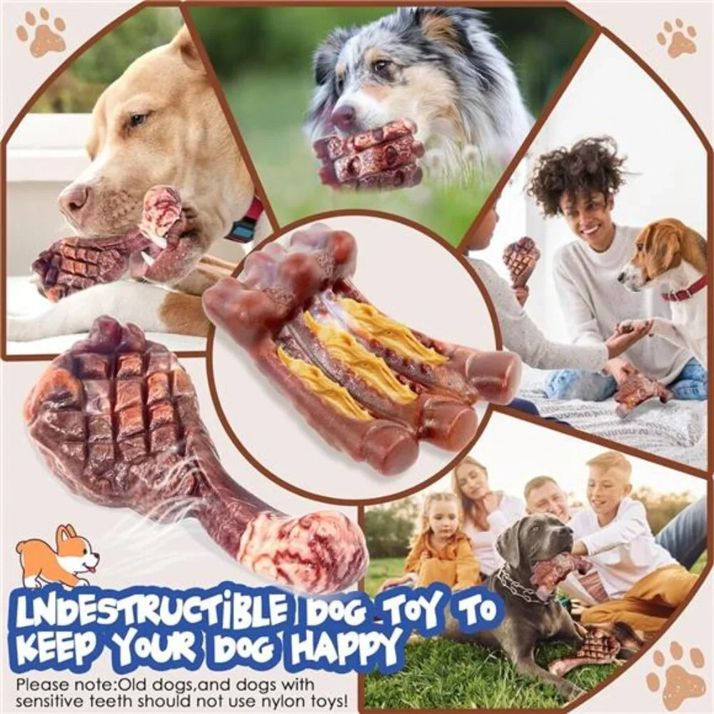 Dog Chew Toys for Chewers：2 Pack Indestructible Dog Toy for Large